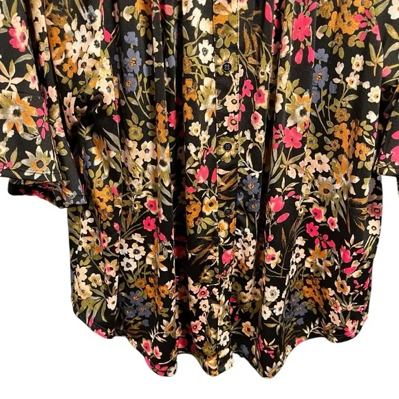 Zac&Rachel top size 3X floral feminine festival bohemian cottagecore casual - Picture 3 of 7